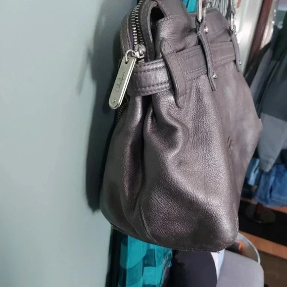 Cole Haan | Slouchy  Roomy Silver Metallic Leather Shoulder Bag - Picture 3 of 16